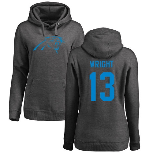 Carolina Panthers Ash Women Jarius Wright One Color NFL Football 13 Pullover Hoodie Sweatshirts